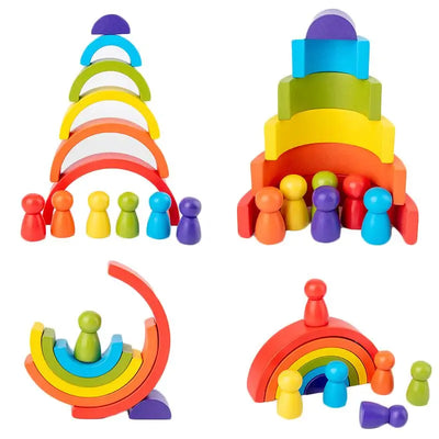 Arc en ciel bois bebe