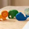jeu association animaux bois détail pièces colorées