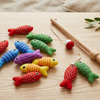 jeu de peche tissu montessori mise en scène